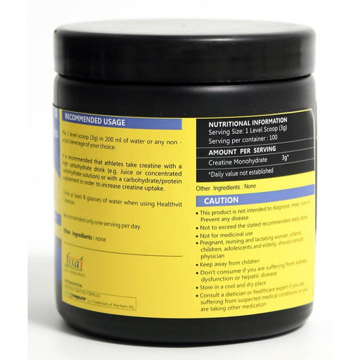 Healthvit Fitness Creamax CREAPURE German Made Purest Creatine Monohydrate Powder - 300 Grams (Unflavored) - Local Option