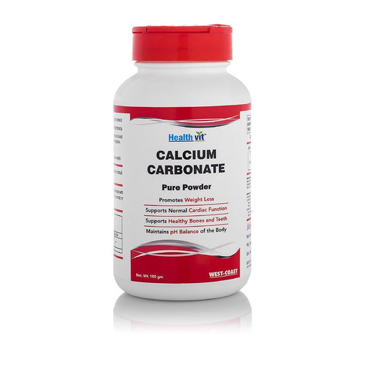 Healthvit Calcium Carbonate 500mg Pure Powder 100g - Local Option