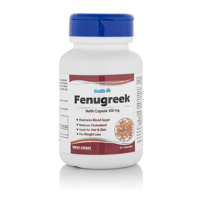 Healthvit Ultra Pure Fenugreek Powder 500mg, 60 Capsules - Local Option