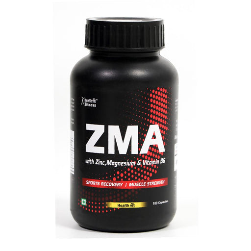Healthvit Fitness ZMA (Zinc, Magnesium Aspartate, Vitamin B6) For Sports Recovery & Muscle Strength - 180 Capsules - Local Option