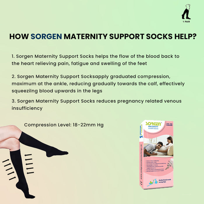 Sorgen Maternity Support Socks To Reduce Pain And Swelling During Pregnancy,Perfect Healthy Gift For Mom-To-Be Black