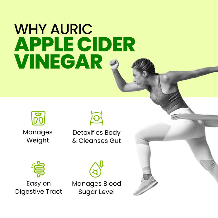 Auric Apple Cider Vinegar with Vitamins | 60 ACV Tablets with Vitamin B6 & B12 in every tube | Weight Loss & Metabolism Benefits