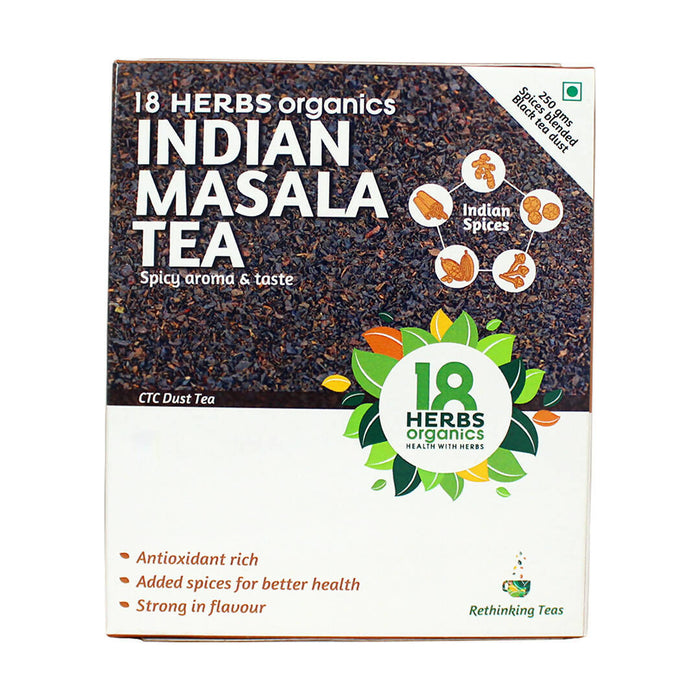 18 Herbs Organics Indian Masala Tea - Improves Digestion, Effective Remedy for Cold, Cough and Flu