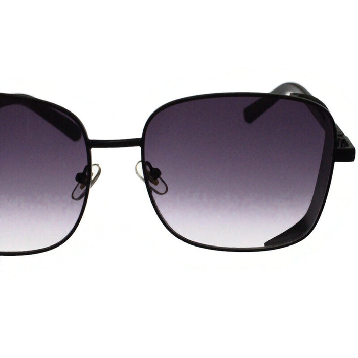 Generic affable women over sized square shape sunglasses by jazz inc, frame color black and lens color purple1 (LWF218)