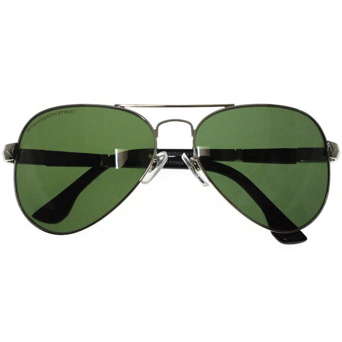 Generic affable unisex aviator fit sunglasses by jazz inc, frame color silver and lens color green (2) (LWF219)