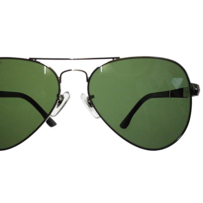 Generic affable unisex aviator fit sunglasses by jazz inc, frame color silver and lens color green (2) (LWF219)