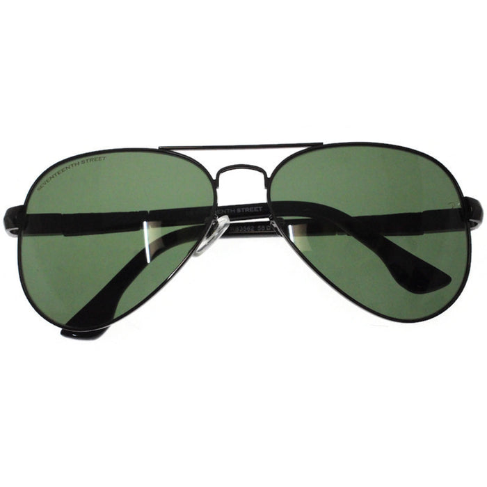 Generic affable unisex aviator fit sunglasses by jazz inc, frame color black and lens color green (3) (LWF219)