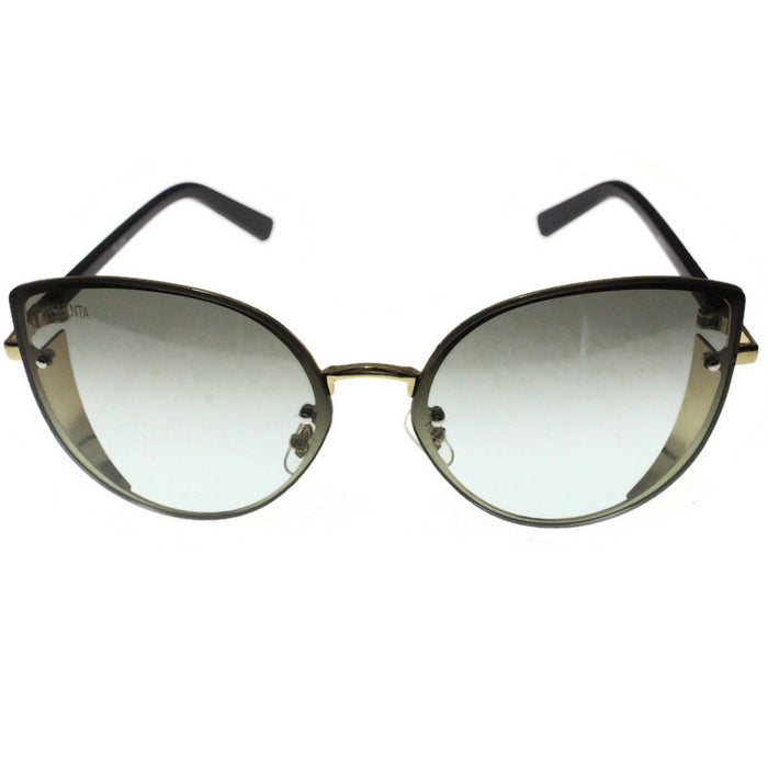 Generic affable women over sized sunglasses by jazz inc, frame color gold and lens color green (LWF220)