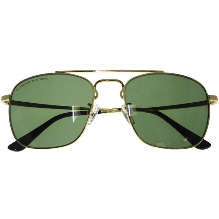 Generic affable unisex square fit sunglasses by jazz inc, frame color gold and lens color green (LWF2231)