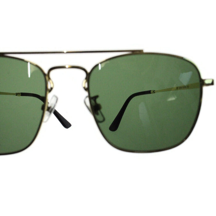 Generic affable unisex square fit sunglasses by jazz inc, frame color gold and lens color green (LWF2231)