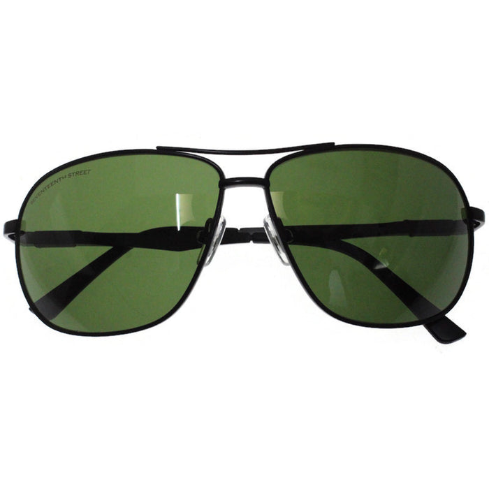 Generic affable unisex rectangular fit sunglasses by jazz inc, frame color black and lens color green (LWF2253)
