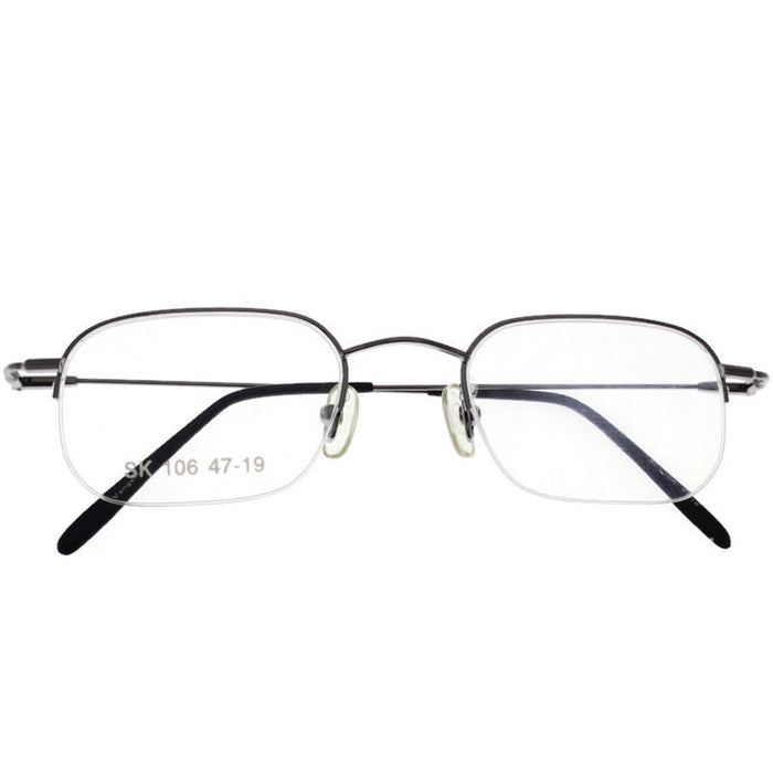 Generic affable|zero power or with power|antireflection coating|reading eyeglass halfrim metal rectangle eyeglass for men & women (Unisex) with near vision lenses|small|sku:-RD_275 +3.75