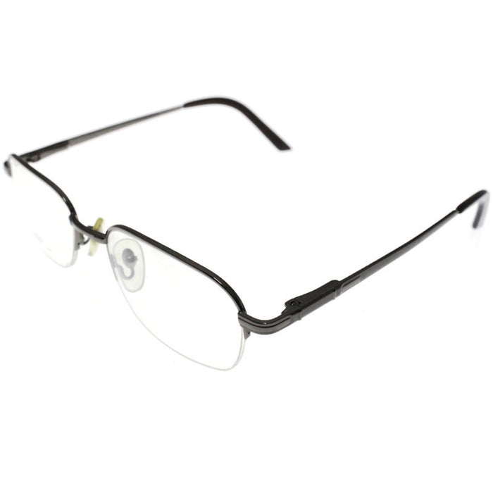 Generic affable|zero power or with power|bluecut coating|reading eyeglass halfrim metal rectangle eyeglass for men & women (Unisex) with near vision lenses|small|sku:-RD_279 +4.00