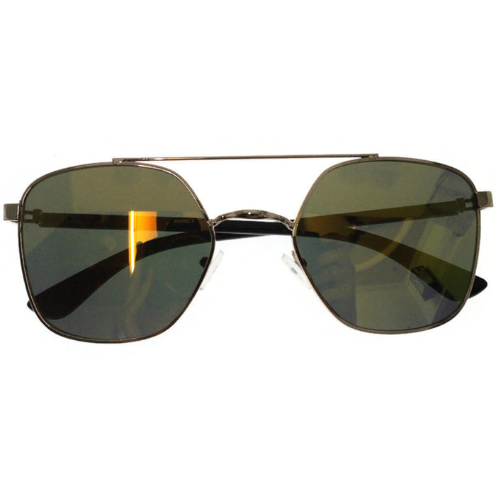 Generic affable unisex fit square sunglasses by jazz inc, frame color golden and lens color golden (LWF139)