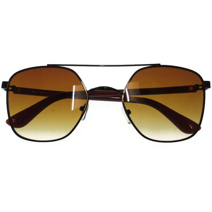 Generic affable unisex fit square sunglasses by jazz inc, frame color copper and lens color brown (LWF139)