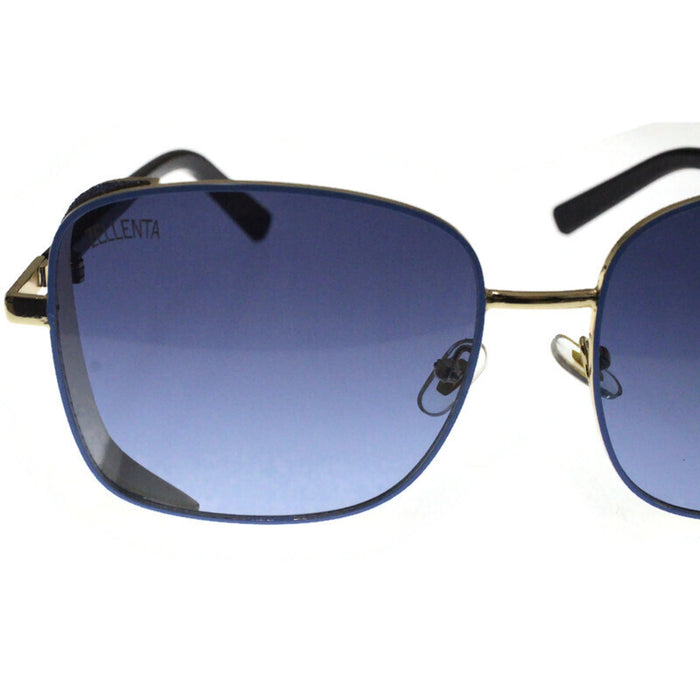 Generic affable women over sized square shape sunglasses by jazz inc, frame color gold and lens color blue (LWF218)