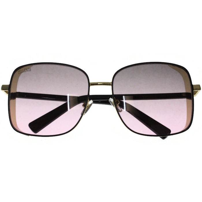 Generic affable women over sized square shape sunglasses by jazz inc, frame color gold and lens color purple (LWF218)