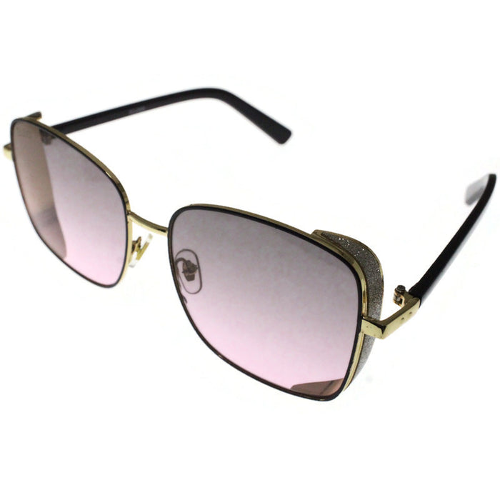 Generic affable women over sized square shape sunglasses by jazz inc, frame color gold and lens color purple (LWF218)