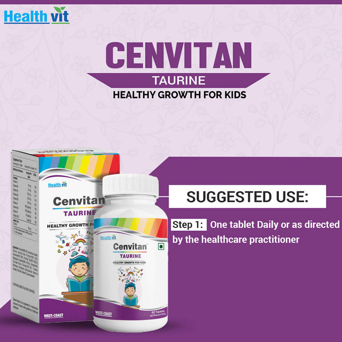 Healthvit Cenvitan Taurine Healthy Growth For Kids - 60 Tablets - Local Option