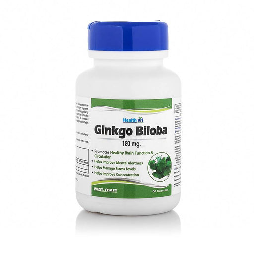 Healthvit Ginkgo Biloba (Supports Memory, Focus & Clarity) - 180mg - 60 Capsules - Local Option