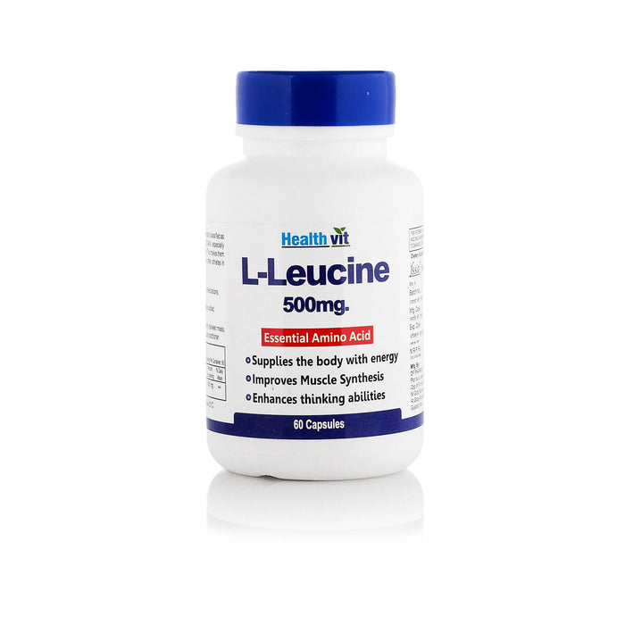 Healthvit L-Leucine 500mg Essential Amino Acid 60 Capsules - Local Option
