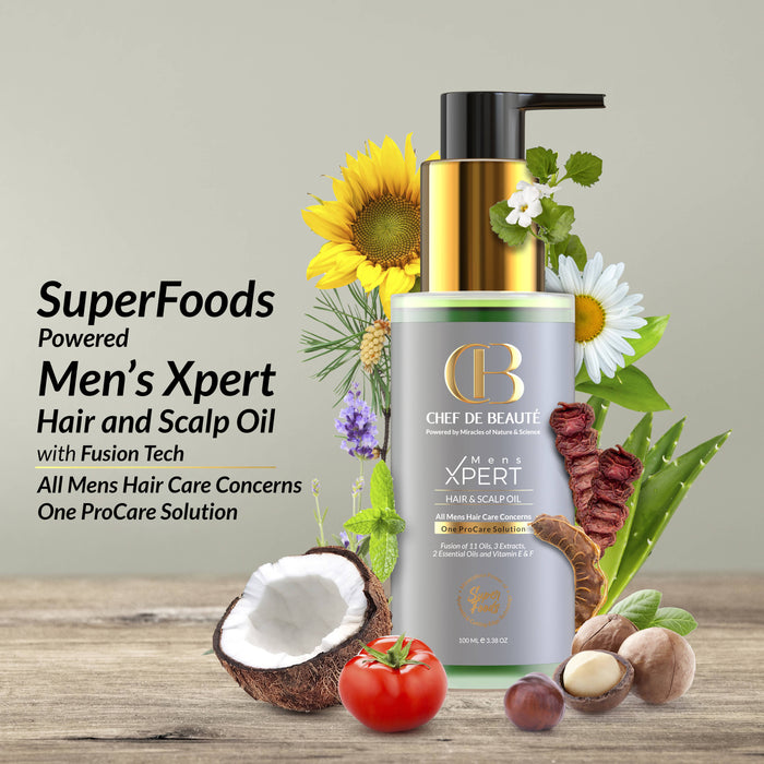 CHEF's SuperFoods Powered Men's Hair and Scalp Massage Oil with FusionTech