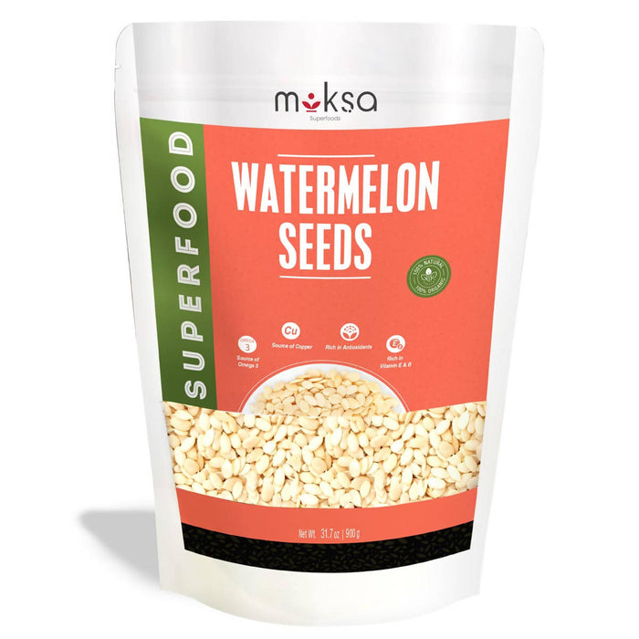 Moksa Watermelon Seeds for Eating 900GM Raw USDA Certified and FSSAI Approved 100% Organic & High in Protein