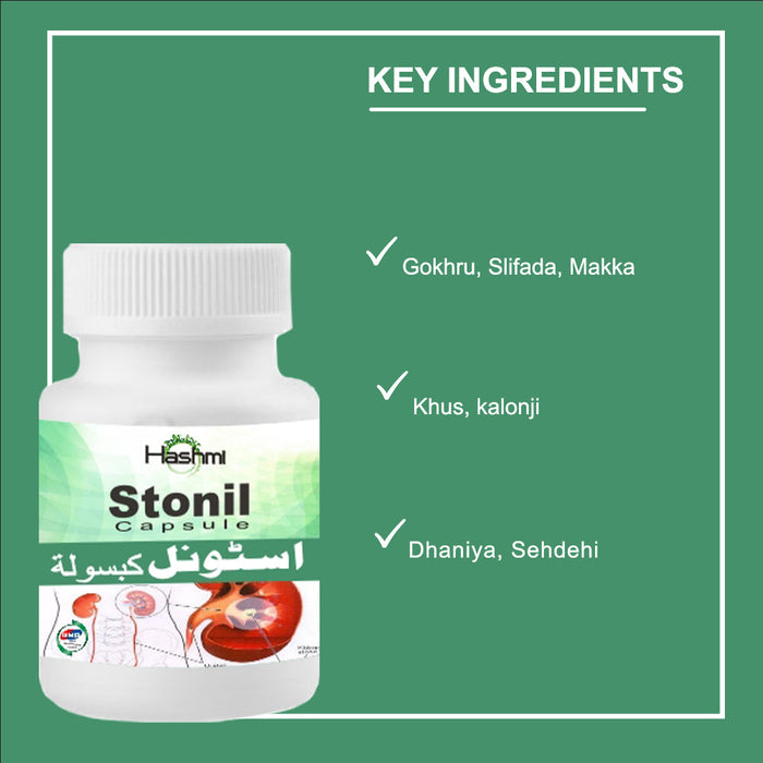 Hashmi Stonil Capsule Useful For  Dissolves And Remove Kidney And Gall Bladder Stone I Improves Kidney Function Naturally, Kidney Stone Treatment