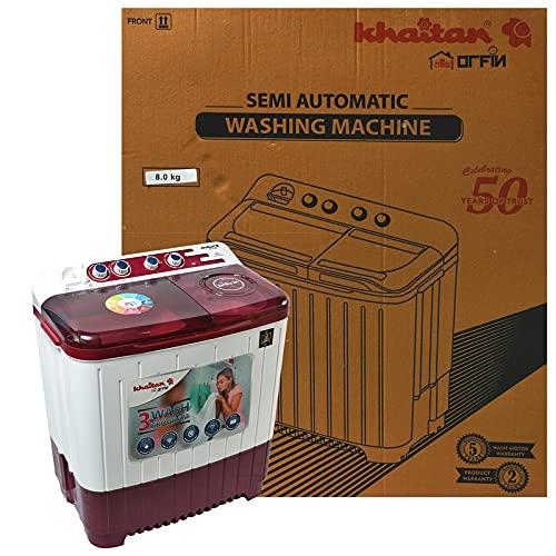 Khaitan Orfin 1400 RPM Semiautomatic Washing Machine 8.5 Kg & 220V / 50 Hz (KOSWM 8501)