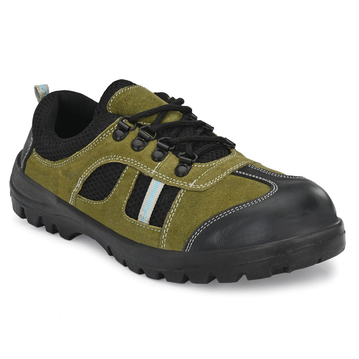 Kavacha Musk Steel Toe Genuine Leather Safety Shoe Olive
