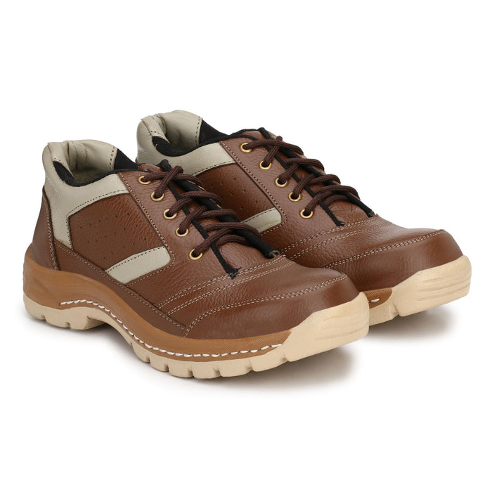 KAVACHA Mens Brown Leather Safety Shoes-6 UK/India (40 EU) (KV-S46-06)