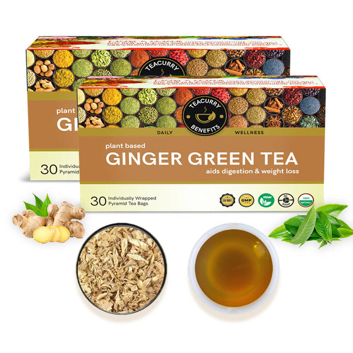 Ginger Green Tea - Helps with Osteoarthritis, Indigestion, Sugar Levels