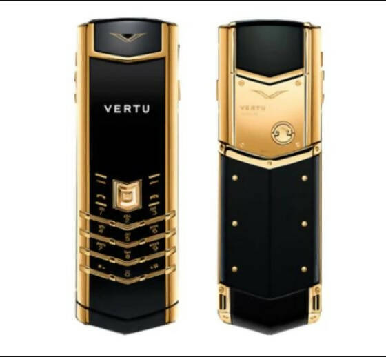 VERTU Signature Pure Gold Black Leather Luxury Keypad Phone