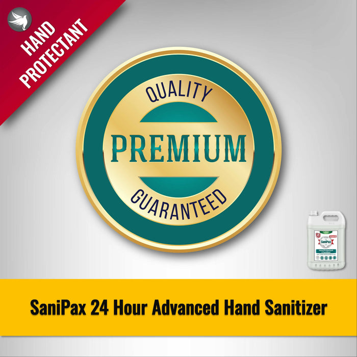 SaniPax Advanced Extra Strong 24-Hour Hand Sanitizer Gel with 99.99% Germ Kill Disinfection Protection (Sensitive), 5L