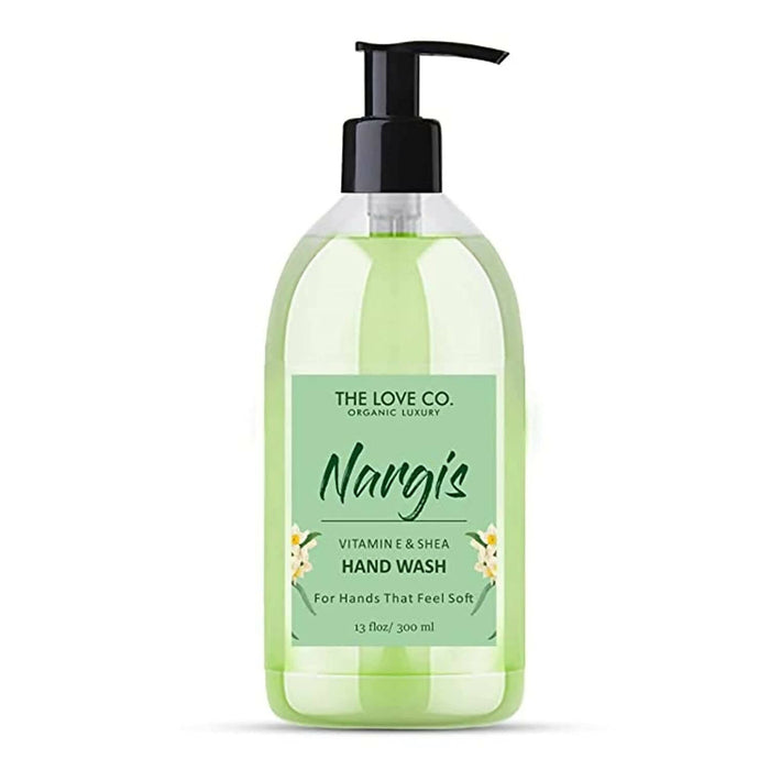 THE LOVE CO. Liquid Natural Hand wash - Nargis Hand Soap For Moisturized Hand - 300Ml - Gentle Cleanser for Soft Hands - Liquid Hand Soap Suitable for Sensitive Skin