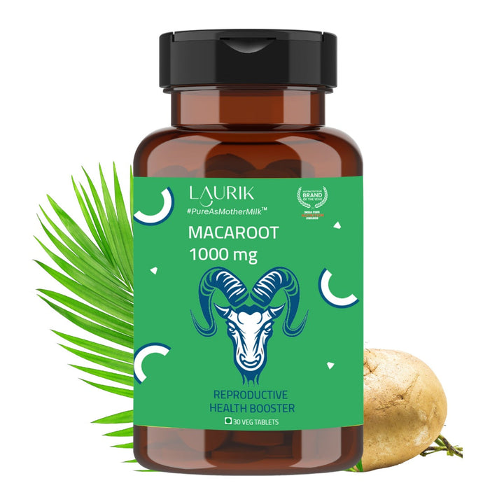 Laurik Maca Root Supplement 1000mg | Supports Stamina, Strength & Energy | Helps promoting Reproductive Health for Men & Women – 30 Herbal Tablets
