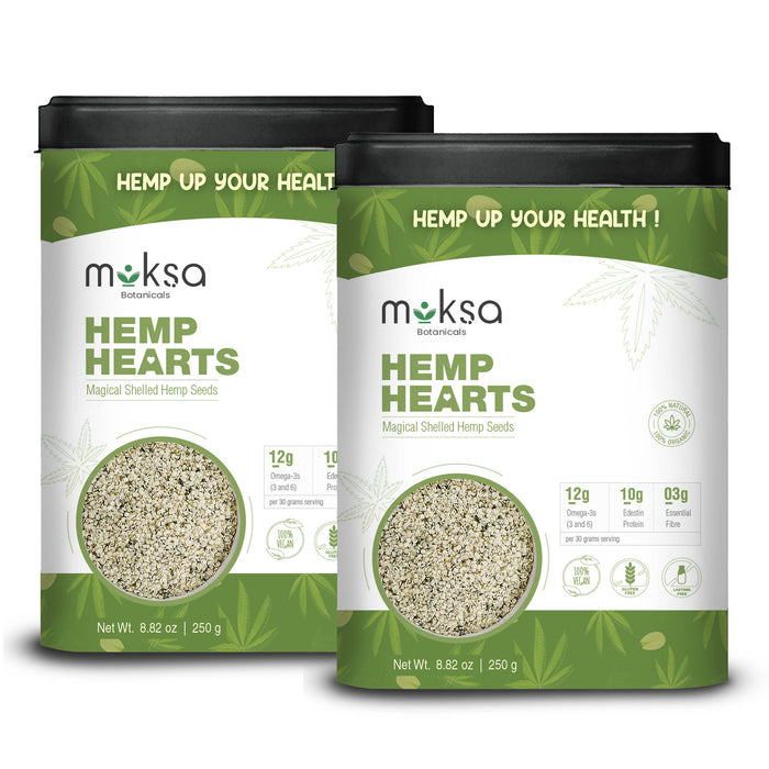 Moksa - Hemp Hearts | Shelled Hemp Seeds | Helps in Digestion | 250 x 2