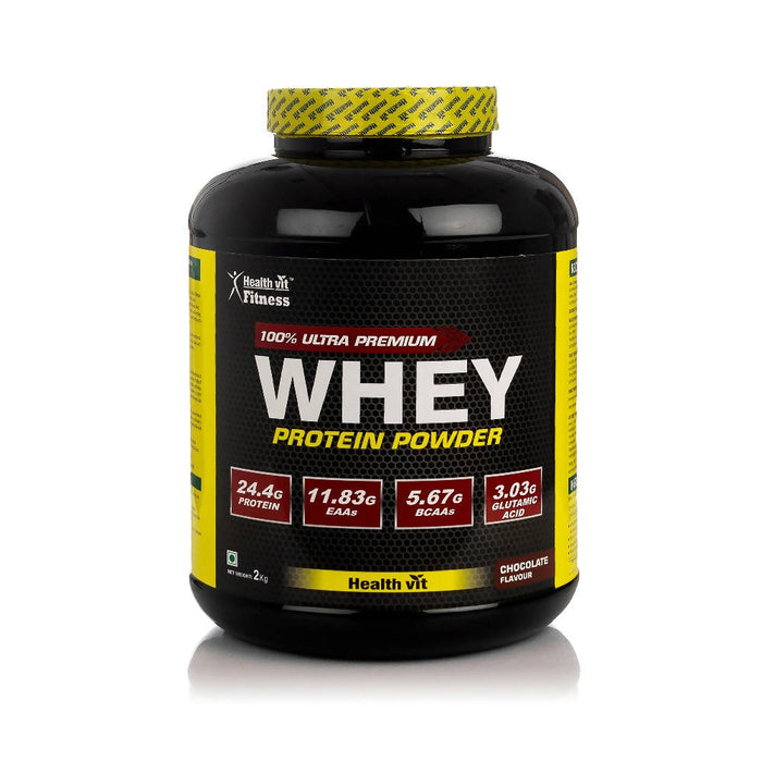 Healthvit Fitness 100% Ultra Premium Whey Protein (Chocolate Flavor, 2KG/4.4lbs) - Local Option