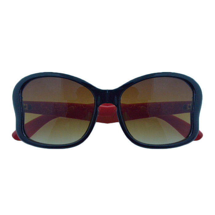 Generic affable women fit sunglasses by jazz inc (LWF28 Black front Red sleeves, Grey lens)