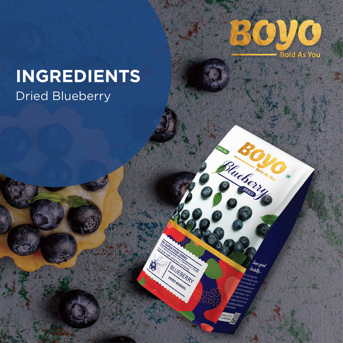 BOYO Dried Blueberry (Whole & Unsweetened) 250g, 100% Vegan & Gluten Free