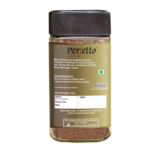 PERFETTO CARAMEL FLAVOURED INSTANT COFFEE 50G JAR - Local Option