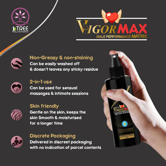 1 Tree Vigor Max Spray for Men- Long Time Spray - Increse Energy & Stamina Booster (Pack of 2)