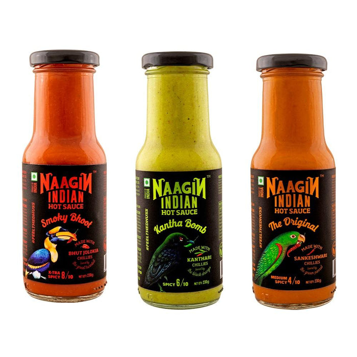 Naagin Hot Sauce Combo - The Original, Kantha Bomb & Smoky Bhoot (Pack of 3)