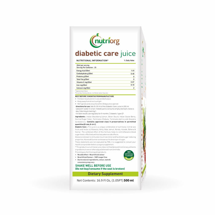 Nutriorg Diabetic Care Juice 500ml