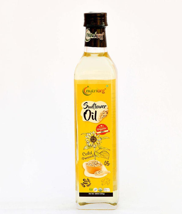Nutriorg Certified Organic Sunflower Oil 500ml Glass Bottle