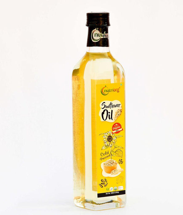 Nutriorg Certified Organic Sunflower Oil 500ml Glass Bottle