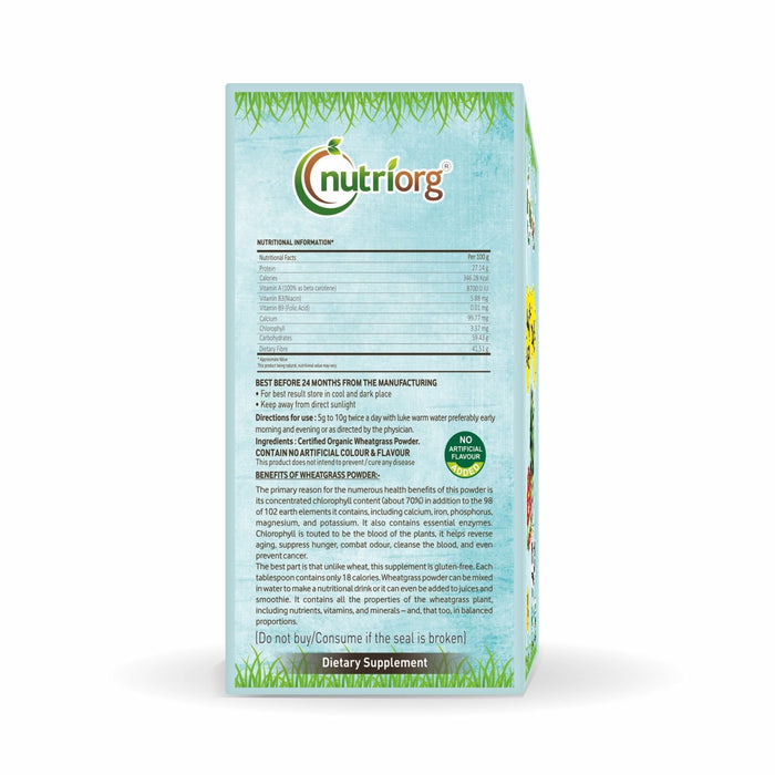 Nutriorg Certified Organic Wheatgrass powder 100g