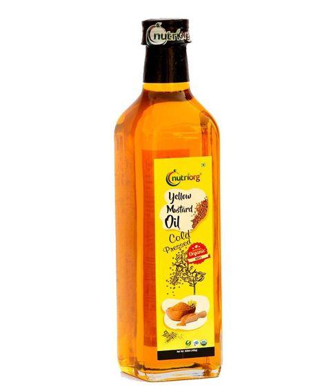Nutriorg Certified OrganicYellow Mustard Oil 500ml Glass Bottle