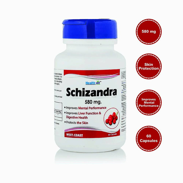 Healthvit Schizandra 580 mg 60 Capsules For Skin protection - Local Option