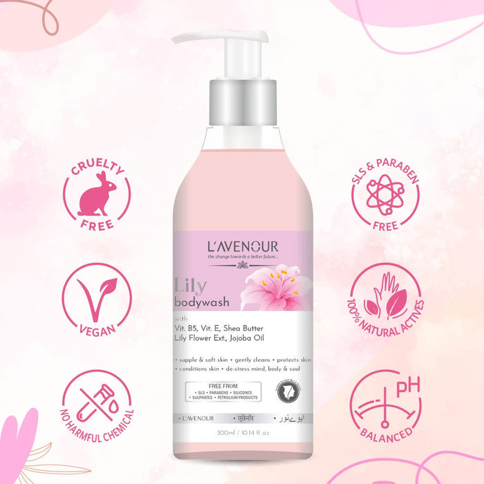 L'avenour Lily Body Wash | Body Wash for Gentle Cleansing for Both Women & Men - 300ml